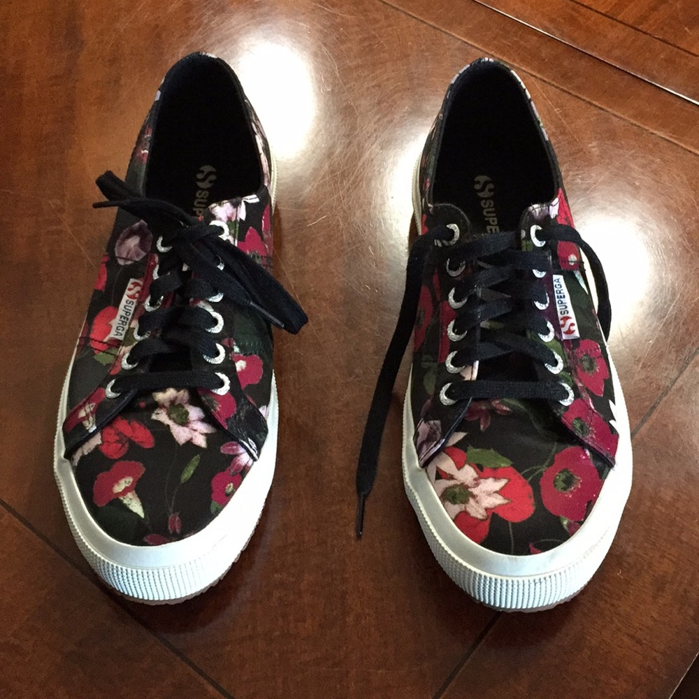 Satin floral sneakers